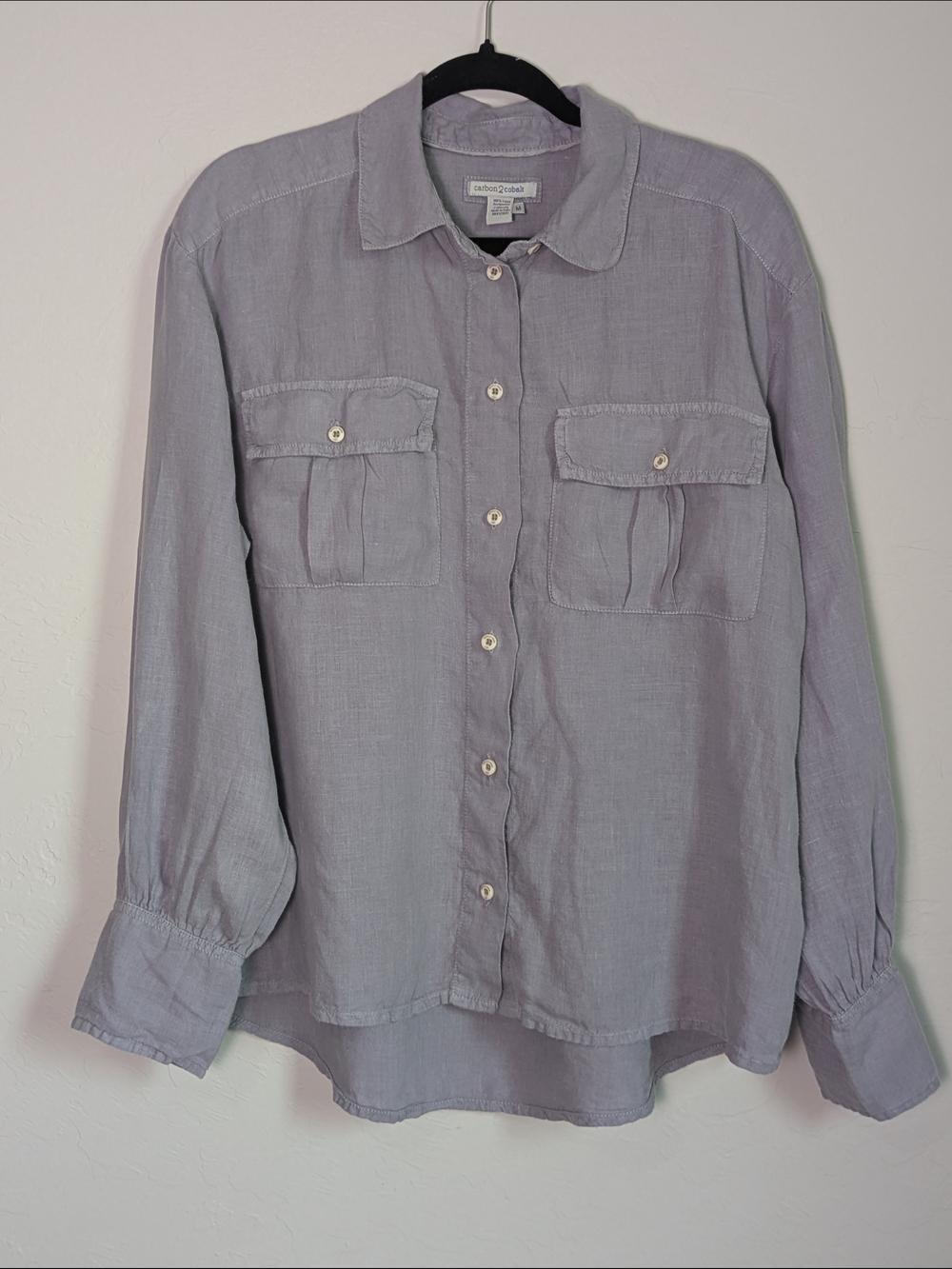 Carbon 2 Cobalt Lavender M Lightweight Breathable Palomar Linen Boho Shirt